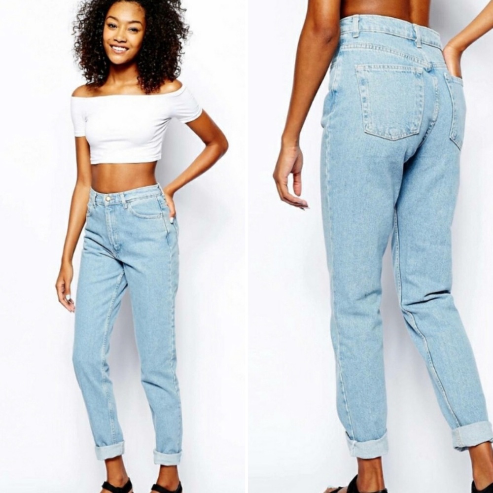 American Apparel High Rise Mom Jean Medium Wash 27